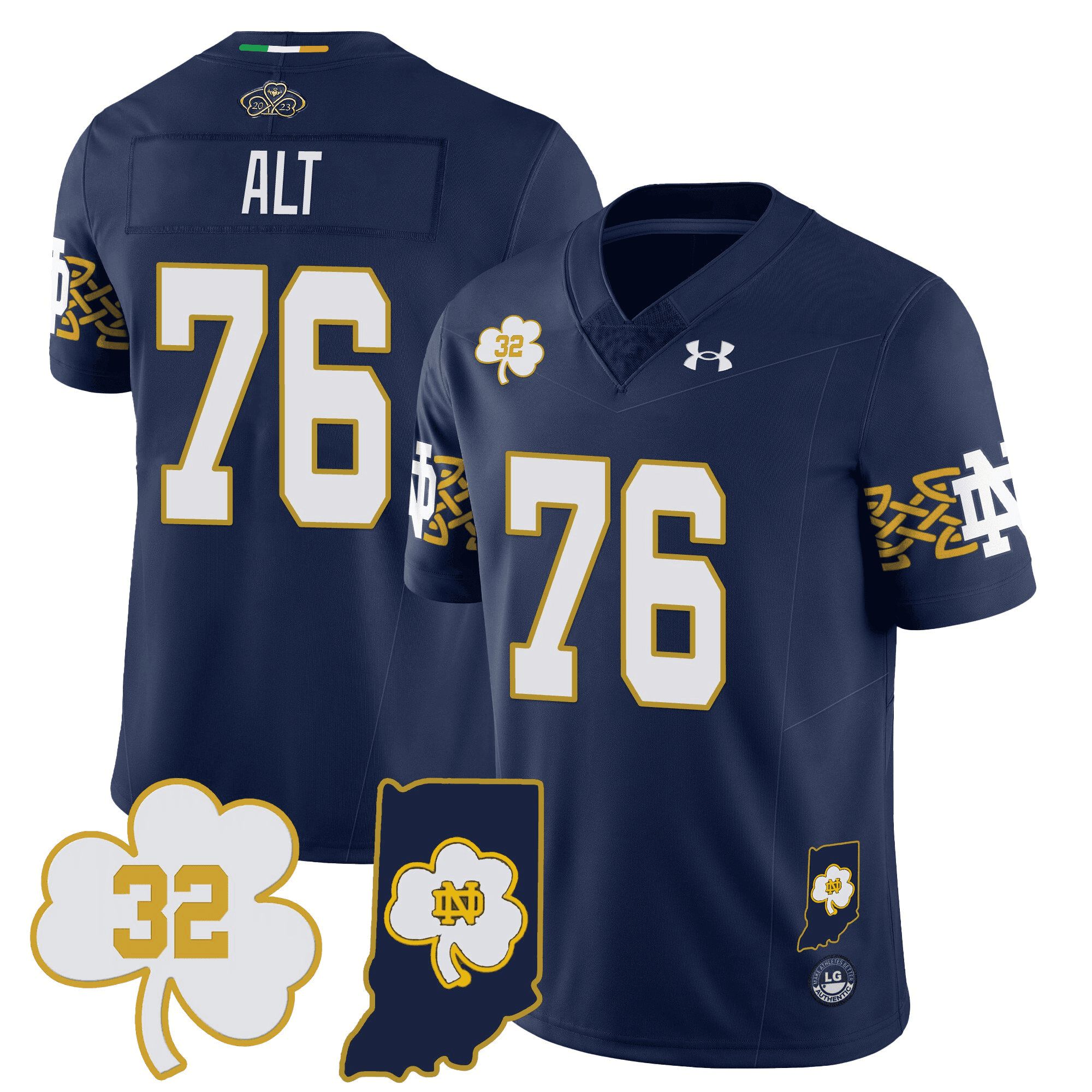 Men Notre Dame Fighting Irish #76 Alt Drak Blue 2024 Vapor Limited NCAA Jersey style 1->indianapolis colts->NFL Jersey